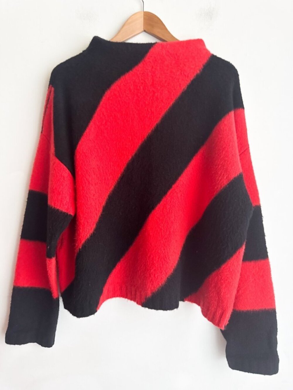 Pier Antonio Gaspari Virgin Wool Cashmere Blend Orange Black Stripe Sweater M/L - Picture 5 of 5